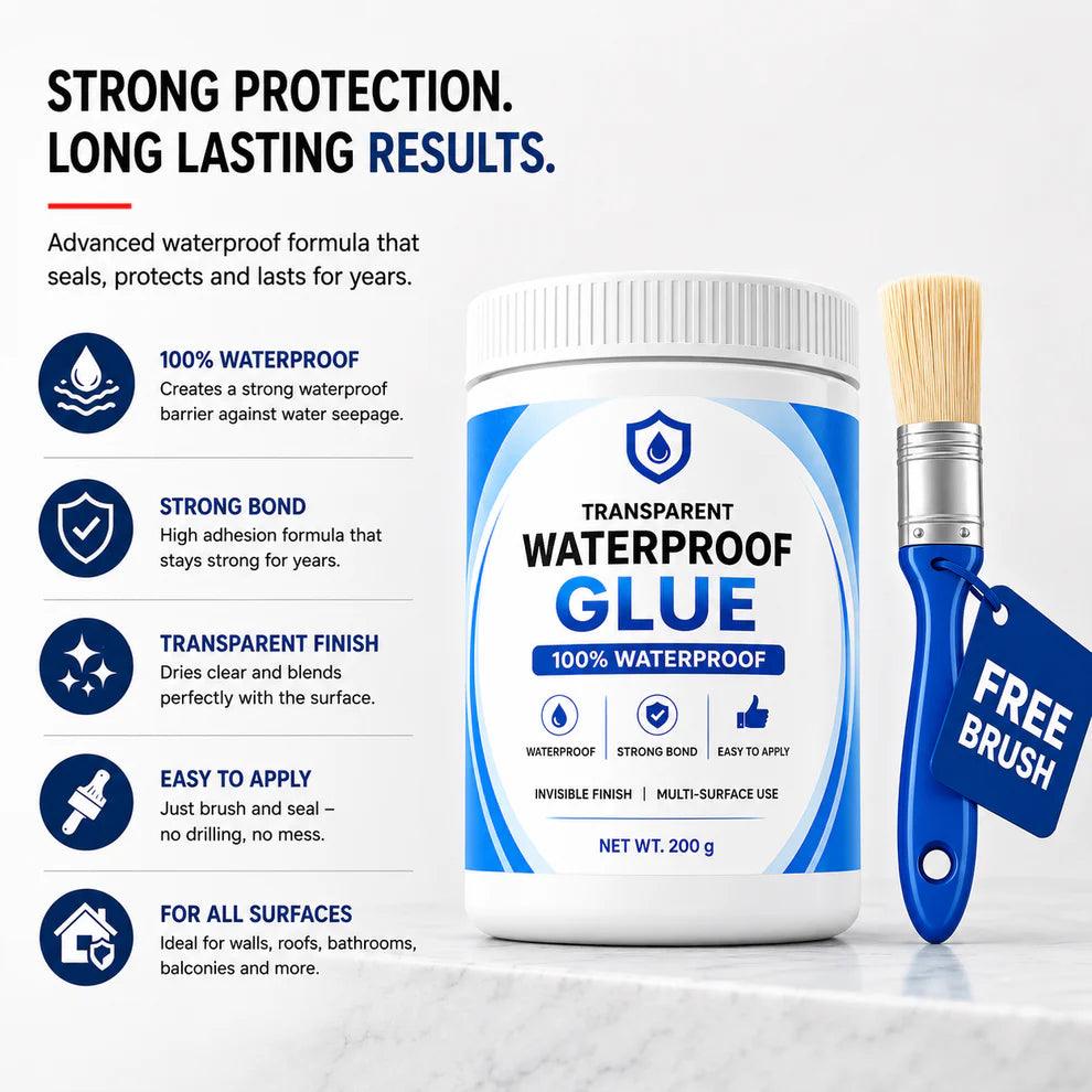 TRANSPARENT WATERPROOF GLUE (BUY 1 GET 1 FREE)(PACK OF 2) - 200GM EACH